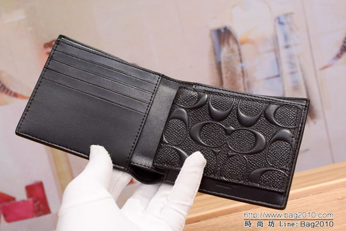 COACH蔻馳 原廠原單 男款短錢包 75003  Chz1319